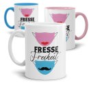 Lustige Keramiktasse - Fressefreiheit - Maske