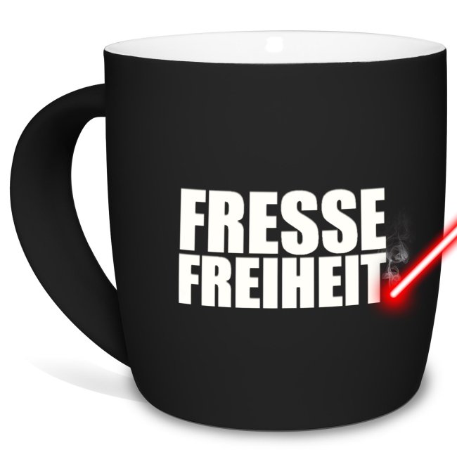 Gummierte Tasse - FresseFreiheit