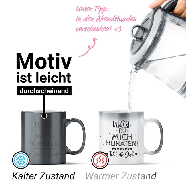 Zaubertasse - Willst du mich heiraten? - Magic Mug