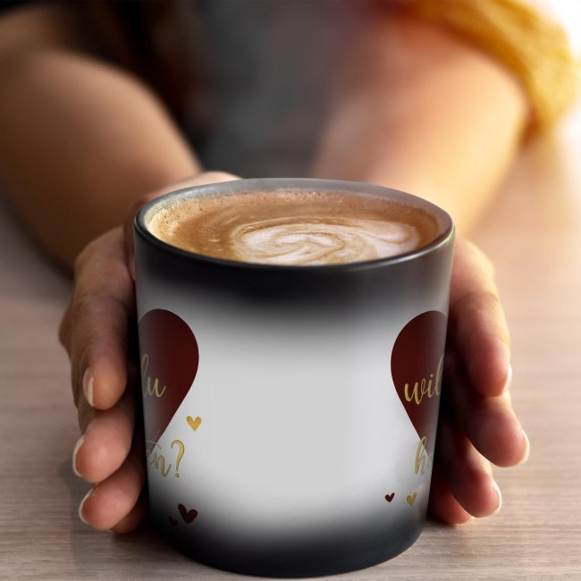 Zaubertasse - Willst du mich heiraten? Herz - Magic Mug