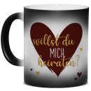 Zaubertasse - Willst du mich heiraten? Herz - Magic Mug