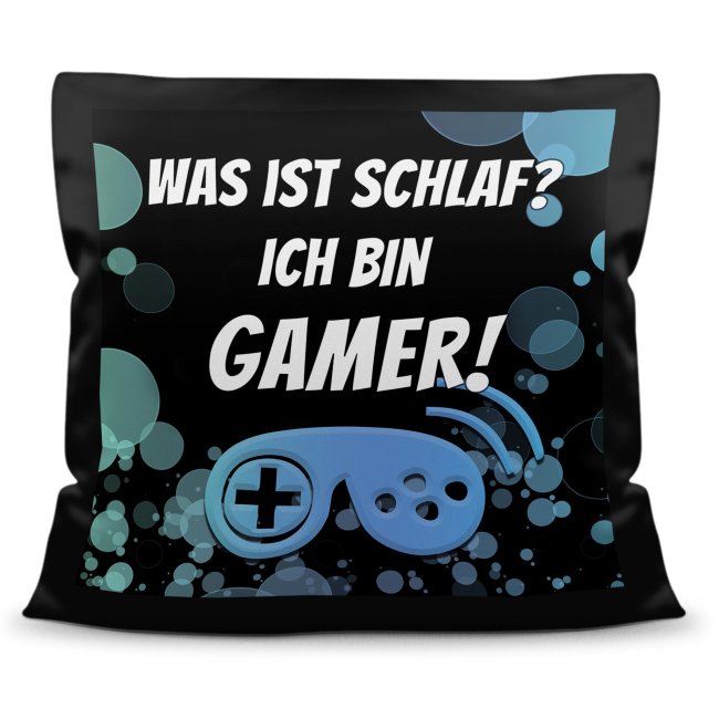 Satin Kissen - Was ist Schlaf, ich bin Gamer!