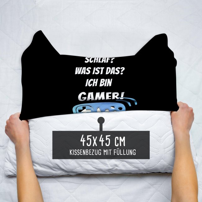 Satin Kissen - Schlaf? Ich bin Gamer