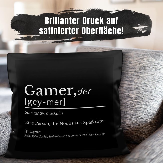 Satin Kissen - Gamer Duden