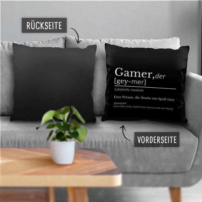 Satin Kissen - Gamer Duden