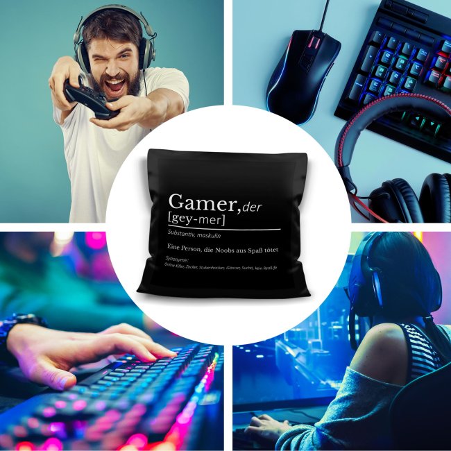 Satin Kissen - Gamer Duden