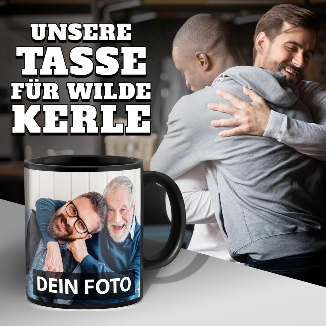 Schwarze Fototasse selbst gestalten