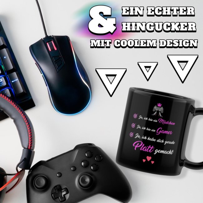 Schwarze Tasse mit Gamer-Spruch - Ich bin ein Gamer Girl