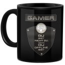 Schwarze Tasse mit Gamer-Spruch - Du bist nicht du, wenn...