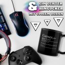 Schwarze Tasse mit Gamer-Spruch - Gamer Duden