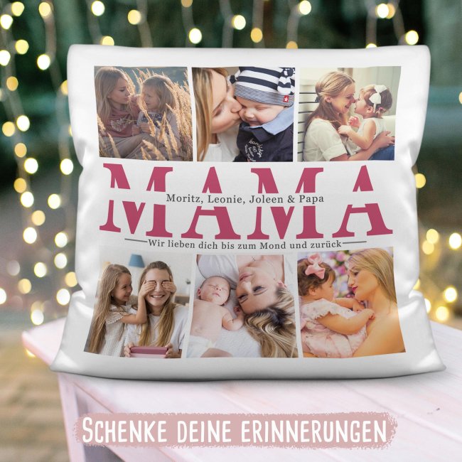 Kissen mit Fotocollage f&uuml;r Mama