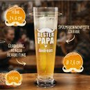 Graviertes Bierglas mit Name - Bester Papa, Herz - 500 ml