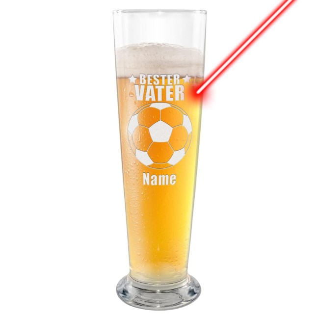 Graviertes Bierglas mit Name - Bester Vater - 300 ml