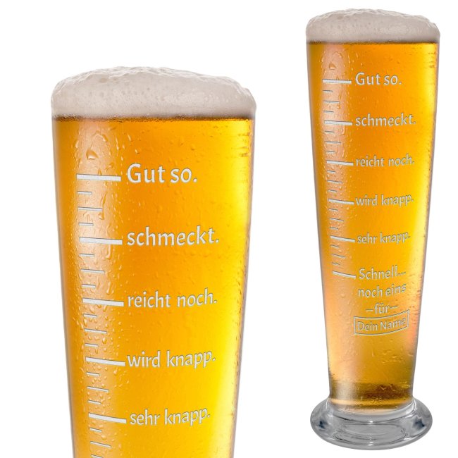 Graviertes Bierglas mit Name - Ma&szlig;einheit