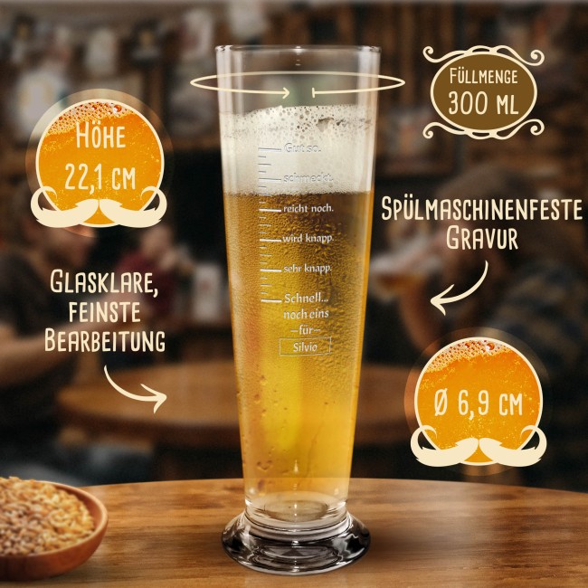 Graviertes Bierglas mit Name - Ma&szlig;einheit - 300 ml