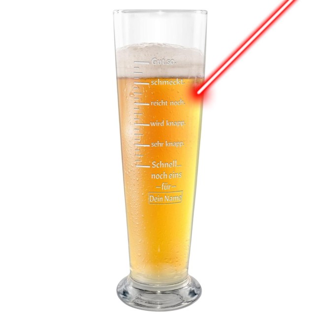 Graviertes Bierglas mit Name - Ma&szlig;einheit - 300 ml