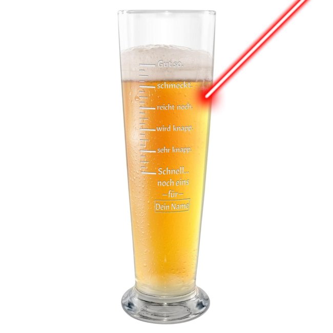 Graviertes Bierglas mit Name - Ma&szlig;einheit - 500 ml