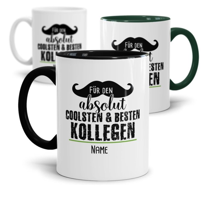 Tasse mit Name f&uuml;r den coolsten &amp; besten Kollegen