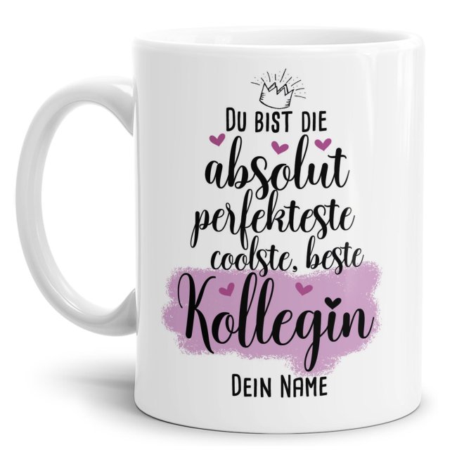 Tasse mit Name f&uuml;r die beste Kollegin - Wei&szlig;