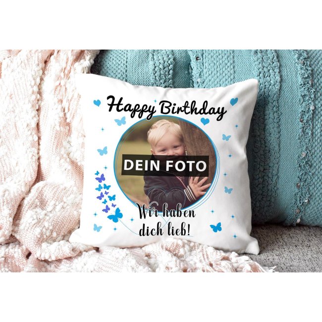 Collagen Kissen - Happy Birthday Junge