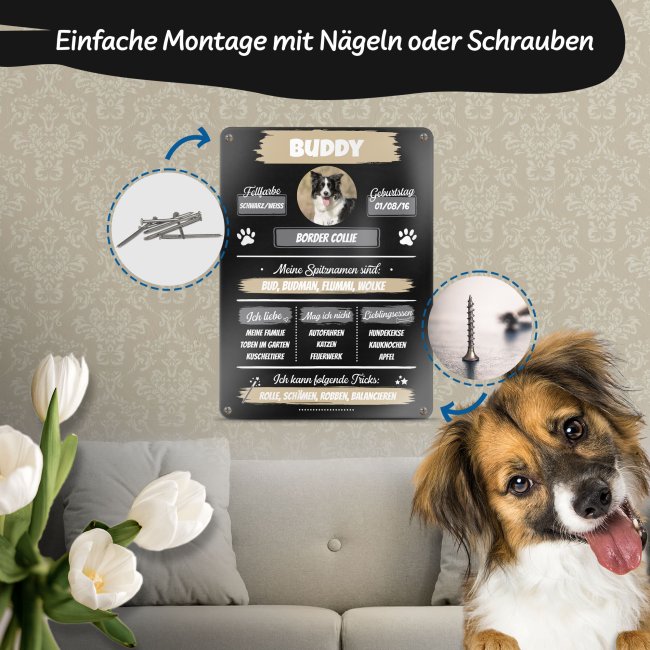 Hundeschild - Hundesteckbrief