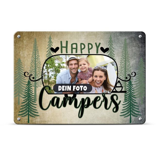 Türschild - Happy Campers - mit Foto