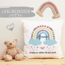 Namenskissen - Regenbogen Wolken