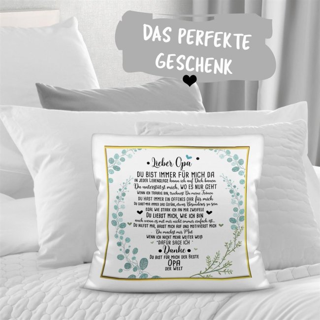 Kissen mit Spruch f&uuml;r Opa - Danke Opa