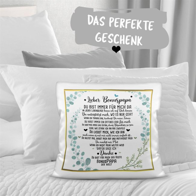 Kissen mit Spruch f&uuml;r Bonuspapa - Danke Bonuspapa