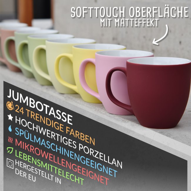 Matte Mahlwerck XXL Jumbotasse aus Porzellan mit Gravur - Mystery Copper