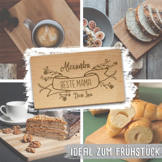 Holzbrettchen mit Gravur f&uuml;r Mama - personalisierbar mit Name