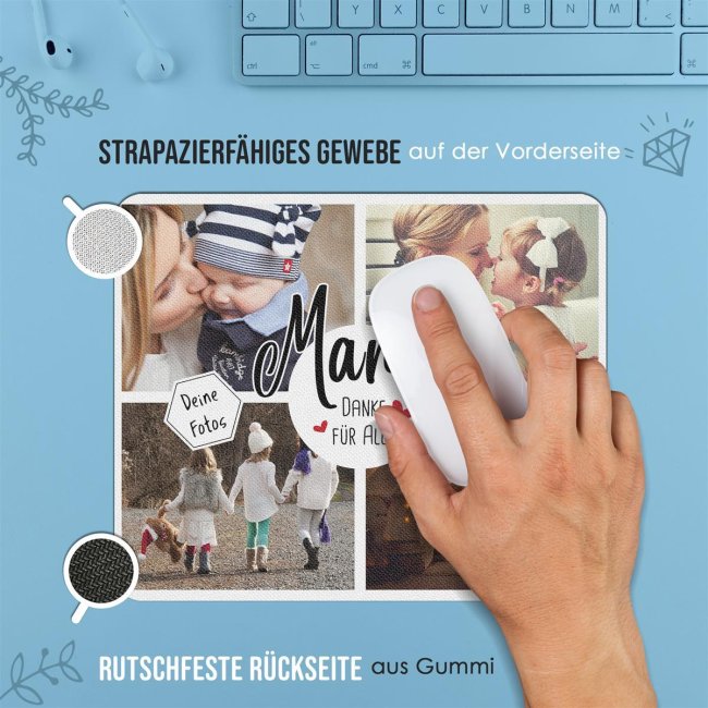 Mousepad mit Fotos - Mama, danke f&uuml;r alles