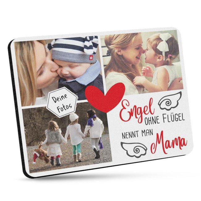 Mousepad f&uuml;r Mama mit Fotos und Spruch - Engel ohne Fl&uuml;gel