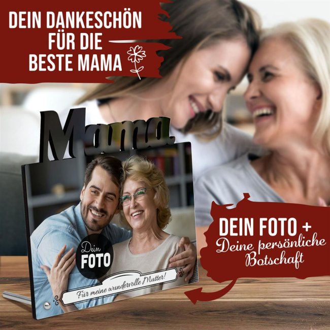 Rahmenloser Fotoaufsteller - Mama - zum selbst Gestalten