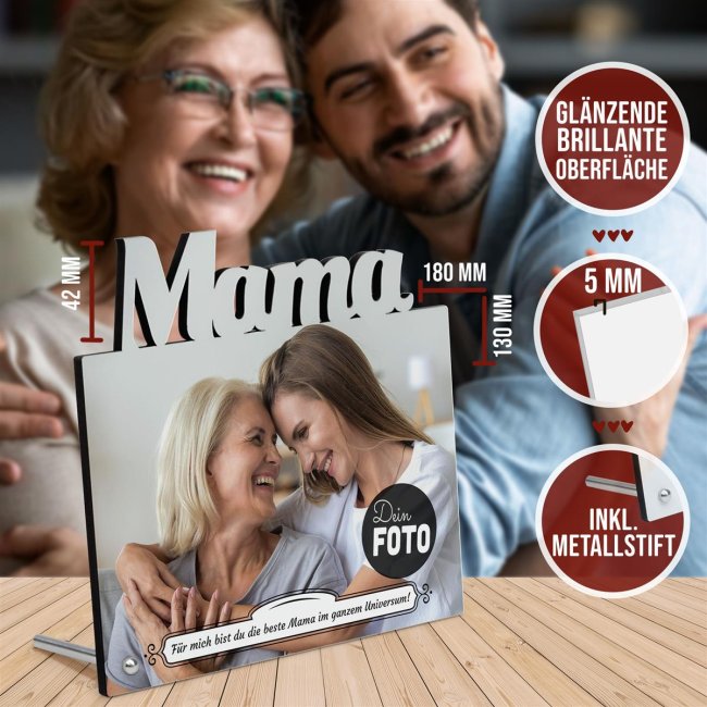 Rahmenloser Fotoaufsteller - Mama - zum selbst Gestalten