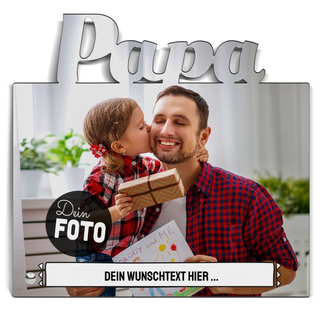 Rahmenloser Fotoaufsteller - Papa - zum selbst Gestalten