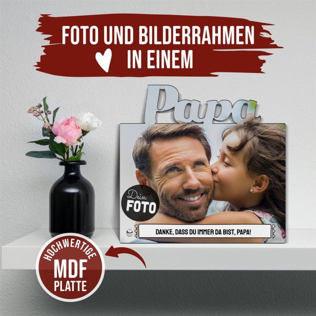 Rahmenloser Fotoaufsteller - Papa - zum selbst Gestalten