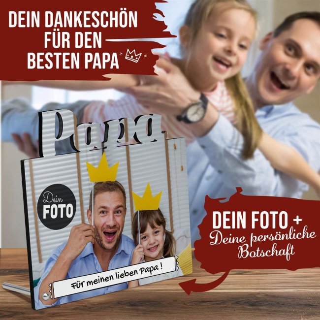 Rahmenloser Fotoaufsteller - Papa - zum selbst Gestalten