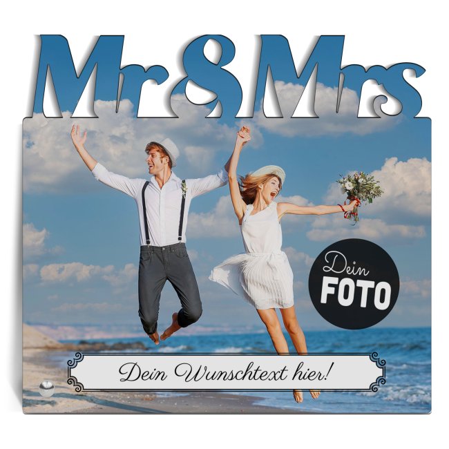 Rahmenloser Fotoaufsteller - Mr &amp; Mrs - zum selbst Gestalten