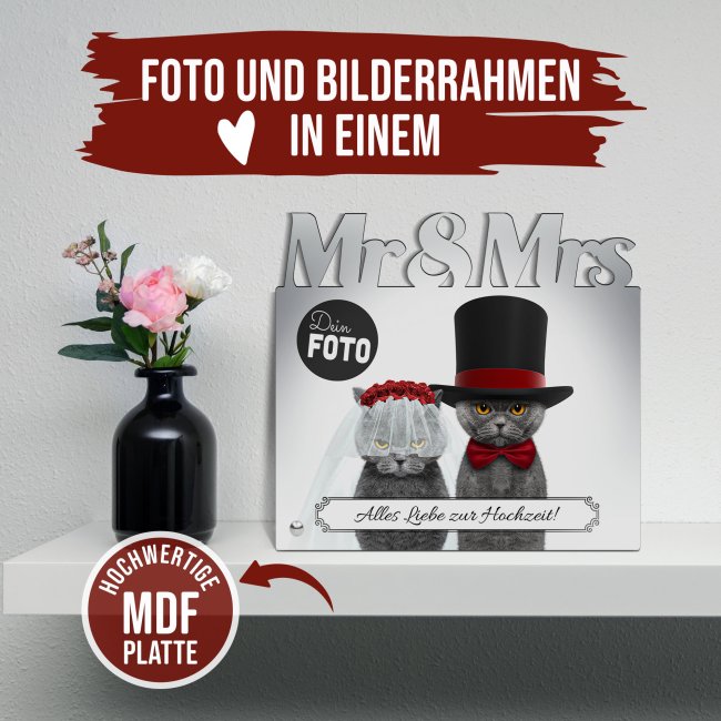 Rahmenloser Fotoaufsteller - Mr &amp; Mrs - zum selbst Gestalten