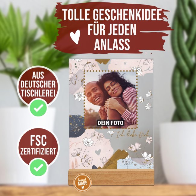 Fotoaufsteller - Ich liebe Dich - personalisierbar mit Foto