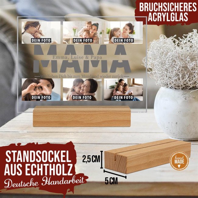 Fotoaufsteller mit Fotocollage - Mama