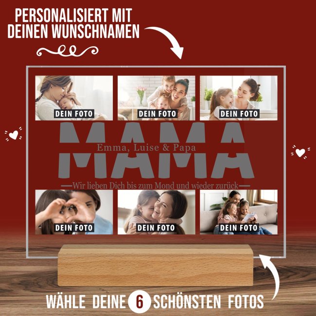 Fotoaufsteller mit Fotocollage - Mama