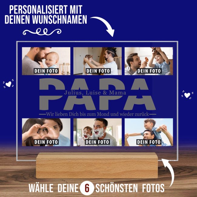 Fotoaufsteller mit Fotocollage - Papa