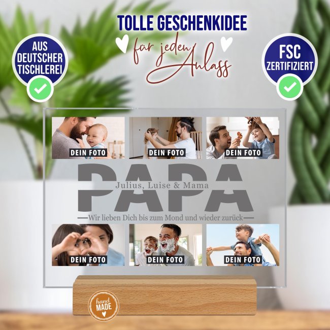 Fotoaufsteller mit Fotocollage - Papa