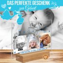 Fotoaufsteller mit Fotocollage und Geburtsdaten - Junge