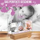 Fotoaufsteller mit Fotocollage und Geburtsdaten -...