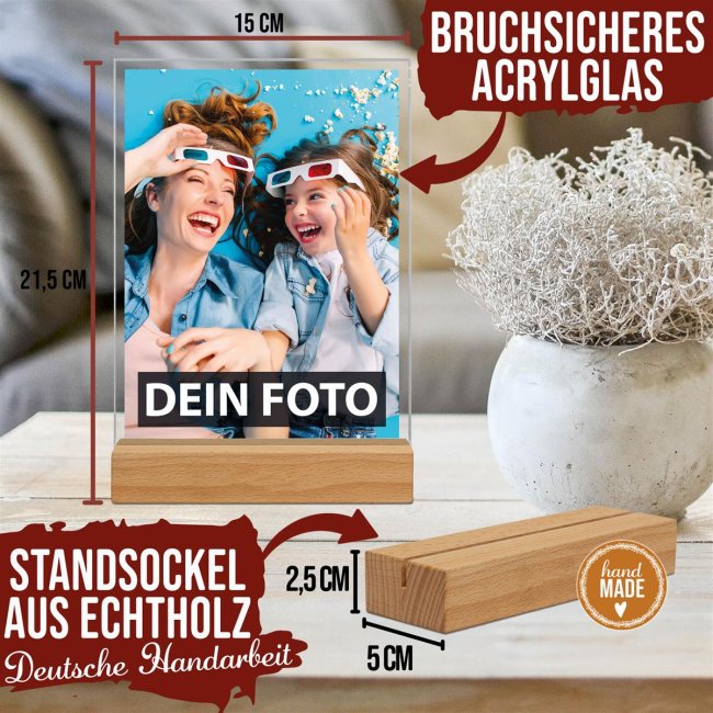 Fotoaufsteller aus Acrylglas selbst gestalten - Hochformat