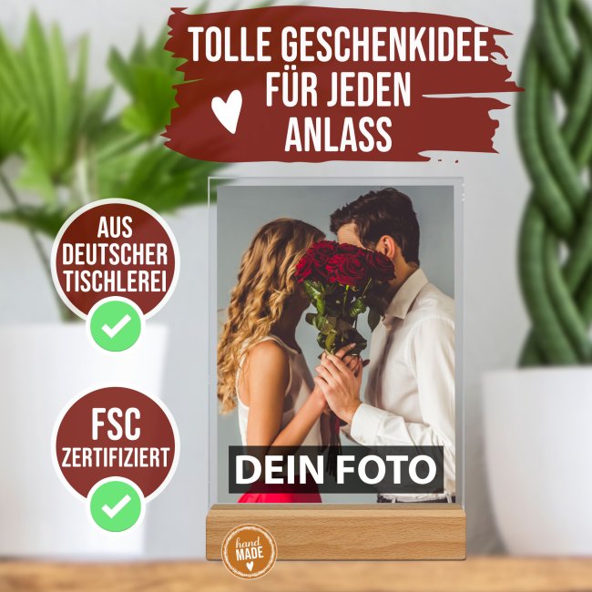 Fotoaufsteller aus Acrylglas selbst gestalten - Hochformat