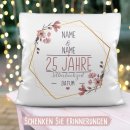 Hochzeitstag Kissen - Silberhochzeit - mit Name &amp; Datum